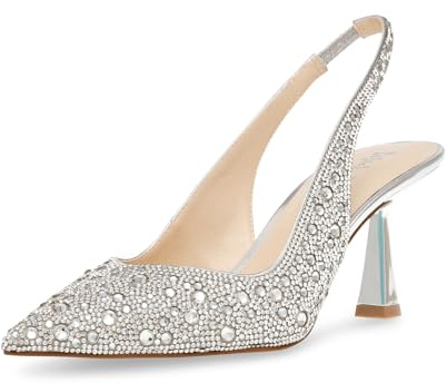 Betsey Johnson Women's Clark Pump, Silver, 8.5