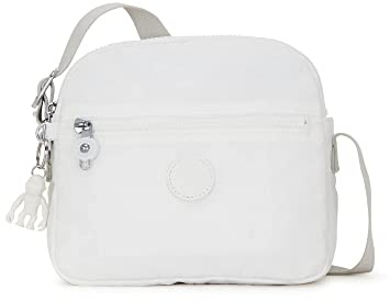 Kipling Women’s Keefe Crossbody, Lightweight Everyday Purse, Nylon Shoulder Bag, New Alabaster, 8.25''L x 7.75''H x 5''D