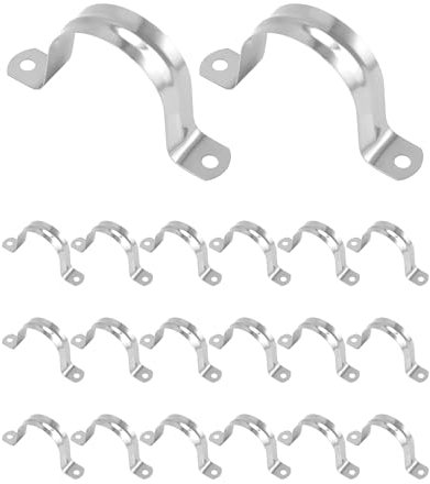 QWORK® 20 Piezas 50mm Abrazadera Metalicas para Tubos - Acero Inoxidable 304 - M50