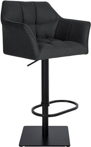 CLP Barhocker Damaso Filz-Bezug I Höhenverstellbarer Drehstuhl, Farbe:anthrazit, Gestell Farbe:Metall (schwarz)