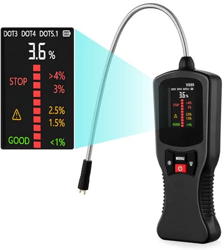 ChefyUper Verbessert Bremsflüssigkeitstester geeignet für Bremsflüssigkeiten DOT3 DOT4 DOT5.1 Digitale Bremsflüssigkeit Siedepunkt Messgerät mit Akustischer Brake Fluid Tester