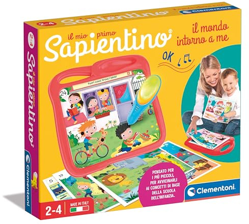 Clementoni - Il Mio Primo Sapientino, Il Mondo Intorno a Me, Banchetto Educativo 24 attività su Scuola dell'Infanzia e Penna Interattiva, Gioco Bambini 2-4 Anni, Made in Italy, Lingua Italiana, 16476
