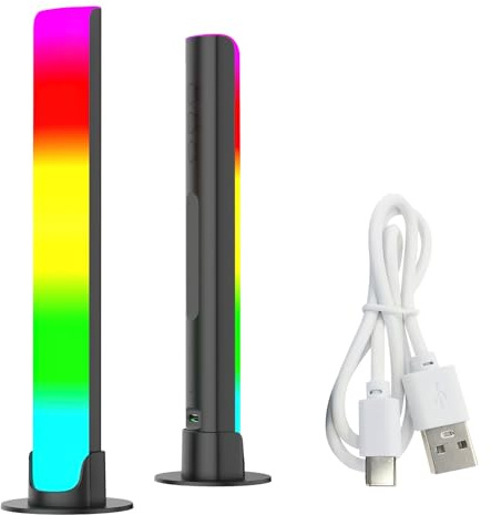 XiXiRan Luz de Ritmo Activada LED, Lámpara de Ambiente RGB, Barra Luces de Ambiente Inteligente, Lampara LED RGB, Creative Colorful Sound Control Ambient Light, Luces Musicales Autos