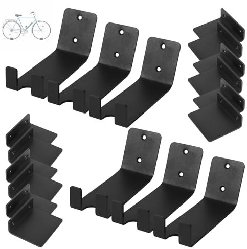 Ohiyoo 6 Pack Bike Wall Mount Bike Pedal Hanger Wall Mount Bike Hangers Heavy Duty for Garage Vertical Bike Wall Hangers Bike Display Stand Space Saving Wall Bike Rack (6 Pack)