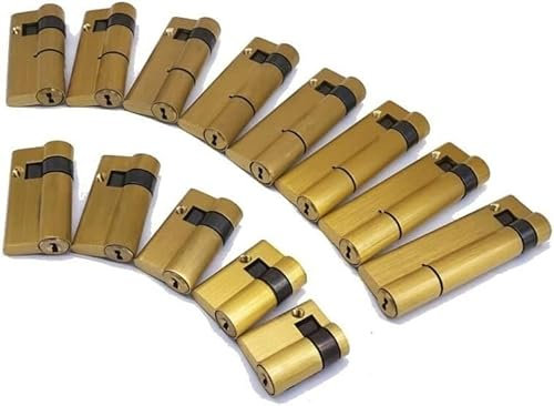 Cilindro de bloqueo inteligente de latón pulido de alta seguridad, material de cobre, 1 unidad, cilindro de medio bloqueo de una cara con 3 llaves (40 mm)