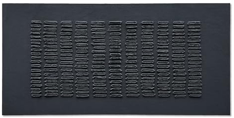 NANKAI Art Hand-Painted Thick-Textured Black Minimalist Wall Art, 30x60 inches Contemporary Art Canvas Oil Painting, Large-Scale Home Office Corridor Wall Art