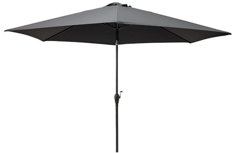 Doppler City Balkonschirm 300cm in Anthrazit I runder Sonnenschirm mit Kurbel & 3-fach verstellbarer Sonnenschirm für Balkon & Terrasse I Schirm mit Kurbel