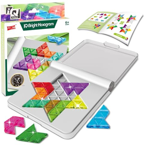 Puzzle - Tangram Puzzle Jigsaw YAGE 3D Puzzle Game, Logic Training Montessori Educational Gift for Kids & Adults, Hexagon Star Shape Brain Teaser Toy