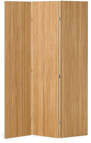 Homestyle4u Paravent 3121 Lot de 3 entretoises en bambou naturel, séparateur d'intérieur en bois H x l : 170 x 120 cm, cloison de séparation pour chambre à coucher, brise-vue pour salon