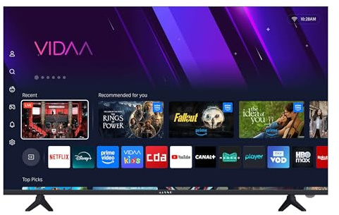KIANO Elegance 50” Smart TV 4K UHD – VIDAA OS, D-LED, HDR, Dolby Digital Plus, Wi-FI, HDMI/USB, Triple Tuner DVB-T2/S2/C, PVR USB, Design sans Bordures