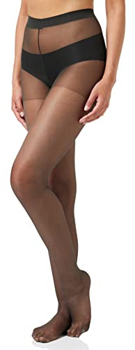 Charnos Women's 10 Denier Gloss Tights, Black (Barely Black 103), L UK