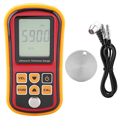 Thickness Meter, GM100 Digital Ultrasonic Thickness Gauge 1.2-300 mm Steel Width, Layer Thickness Gauge Four-Digit LCD Display, 0.01 mm Resolution, Coating Thickness Gauge