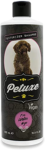PETUXE Champú Texturizador de Rizos para Perros de Agua | Limpieza e Hidratación Profunda del Pelo Rizado con Aceite de Pepita de UVA y Vitaminas | Vegano | 500 ml