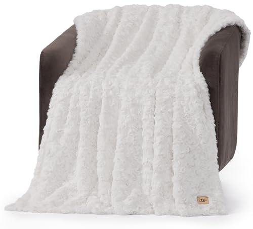 UGG Adalee 10483 Überwurfdecke aus weichem Kunstfell, wendbar, luxuriös, gemütlich, flauschig, flauschig, Hotelstil, Boho, Heimdekoration, weiche, luxuriöse, Bequeme Decken für Couch, 178 x 127 cm,