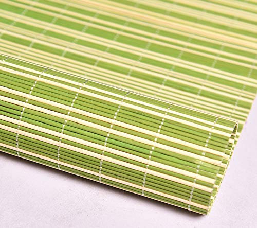 LLPEIJIE026 Bambus-Rollo Home grün und weiß,Faltrollo Rollo,Bambus Raffrollo,Sichtschutz Rollo mit Lifter,Atmungsaktiv,für Fenster,Wohnzimmer,Pavillon,Teestube,Esszimmer (80x120cm/32x47in)