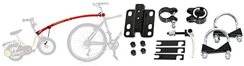 Trail-Gator Tandem-Stange, rot & Tr Ersatzteil Adapterset Für Kinderrad Mit Steuersatzrohr, schwarz/Silber
