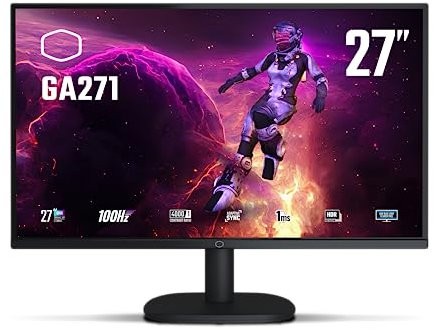 Cooler Master GA271 27 inch Gaming Monitor – QHD (2560x1440) 100Hz, 1ms MPRT, VA Panel, Adaptive Sync, HDMI, DP, Black