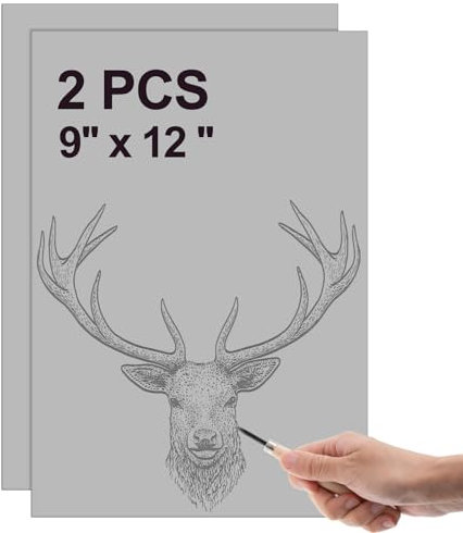 Yeaqee 2 Pcs 9 x 12 Inch Linoleum Block for Printmaking Rubber Carving Block Soft Linocut Blocks Large Linoleum Sheet Lino Plates for Engraving Art Project Artist Studio Supplies DIY Crafts, Gray