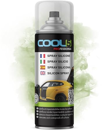 COOL5 Silicon Spray - Spray de silicona para juntas de coche, piezas de goma y cinturones de seguridad, 400ml