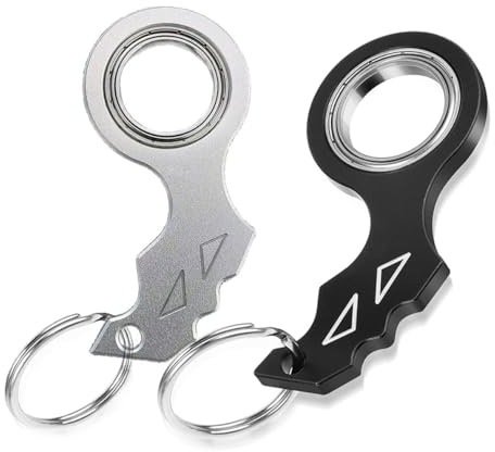 Amacoam Fidget Spinner 2 Pezzi Spinner Keychain Fidget Keychain per adulti Portachiavi Rotante portatile Spinner giocattolo per adolescenti adulti