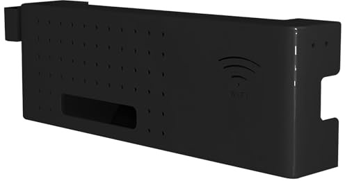 WUXTOKV Wifi Router Storage Box, Router Cabinet, Carbon Steel Material, can be Placed on The Wall or on The Table, Spacious Interior Space(Black,40x20x10CM/16x8x4IN)
