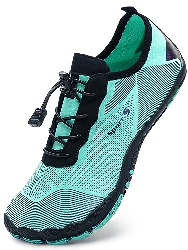 Mabove Damen Barfussschuhe Badeschuhe Strandschuhe Schwimmschuhe Wasserschuhe Aquaschuhe für Wassersport Outdoor Fitnessschuhe Trekking(Blau 1924,37 EU)