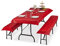 Relaxdays 3 x Bierzeltgarnitur Auflage, Biertisch Tischdecke 250x100cm, 2 Bierbankauflagen 250x55cm, Outdoor, abwaschbar, rot