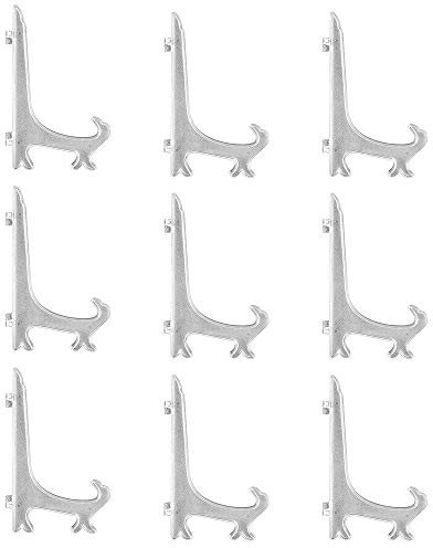 Ideen mit Herz Cavalletto per cornici e immagini, in plastica, pieghevole, trasparente, ideale anche come supporto per piatti, piatto, supporto per libri, libri (17,5 x 11,5 cm, 9 pezzi)