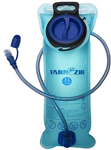 TANNOZHE Trinkblase 3Liter auslaufsicheres Wasserreservoir,BPA-freier Trinkrucksack-Ersatz,Sport-Reise-Reservoir Trinkrucksack Pack Wandern im Freien,Blau