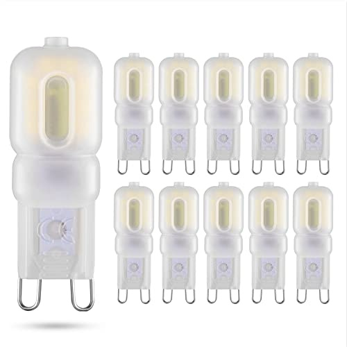 Sriomny 10 Pack G9 LED Bulb 2W Equivalent to 20W Halogen lamp T4 6000K Cool White 120V G9 Base, 360° Omni-Directional Lighting, Home Lighting, Non-dimming 200 lumens (10 Pack)