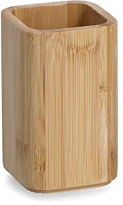 Zeller 18926 - Vaso para cepillos de Dientes (bambú, 7 x 7 x 11,4 cm)
