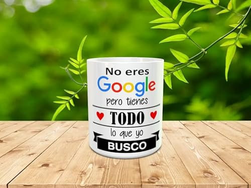 Genérico Taza personalizada para amantes y enamorados del mundo entero. No eres Google, ideal para regalar a tu pareja. en San Valentín y todos los días.