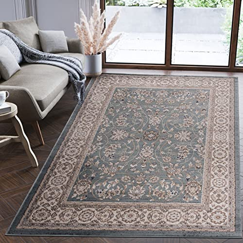 Mazovia Alfombra Oriental - Diseño Oriental de Salón Grande - Pelo Corto - Alfombras de Habitación de Matrimonio, Dormitorio y Comedor - Motivo Oriental - Azul - 180 x 250 cm