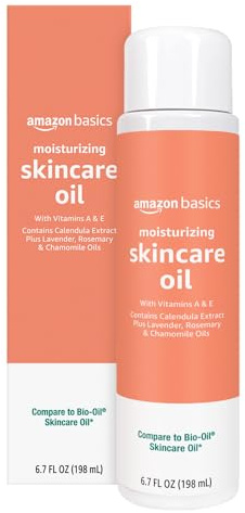 Amazon Basics Moisturizing Body Oil for Skin with Vitamins A & E, Antioxidant Skincare Oil, 6.7 fl oz
