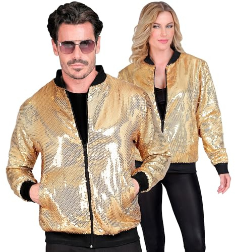 W WIDMANN MILANO Party Fashion - Blouson bomber à paillettes pour adultes, tenue de fête pour les festivals et le carnaval