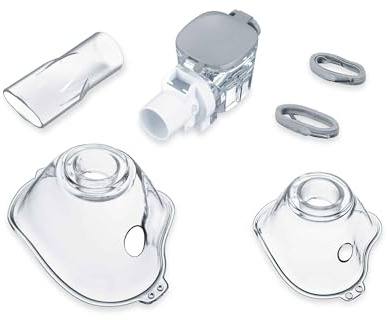 Beurer IH 57 Yearpack, komplett utbytesset med vuxen- och barnmask, nätnebulisator, munstycke, tillbehör för IH 57 inhalator med oscillerande membran & uppladdningsbart batteri, desinficerbart