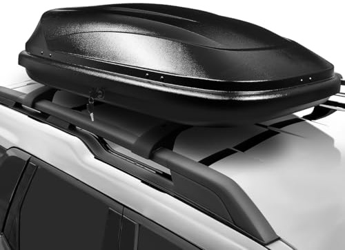 Heavy Duty Rooftop Cargo Carrier ABS Lockable Car Roof Rack Cargo Carrier, Capacity 110 LBS, 53 X 34 X 15 Inches, Black