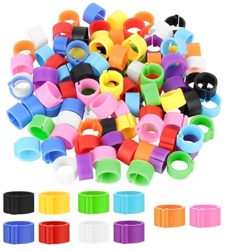 EIHI 100 Stück 8mm Taubenringe Tauben Fußringe Vogel Fußringe Geflügel Band Tauben-Beinringe Klemmringe Für Vögel Identifikation Fußring Zum Markierung Für Vogel,Papagei,Taube,Wachtel
