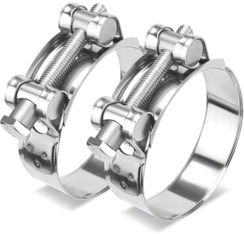 Fomiata 2Pcs 201 Stainless Steel T-Bolt Hose Clamps,Clamp Range 29-31mm ， Band Width 24mm (74-79mm 2pcs)