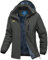 YSENTO Damen Winterjacke Wasserdicht Skijacke Softshelljacke Warm Gefüttert Winddicht Outdoor Snowboardjacke(Dunkelgrau,L)