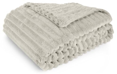 Coperta per divano in peluche di coniglio grande, 200 x 150 cm, super morbida e calda, blanket per letto invernale grasso e soffice
