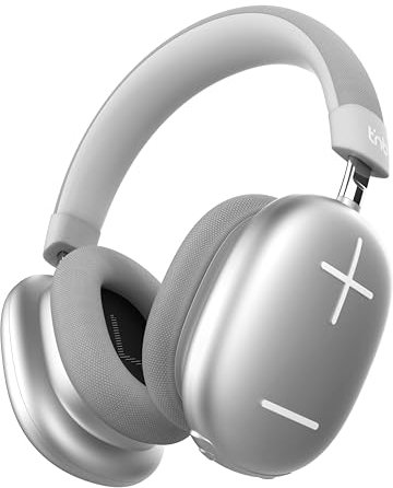 T'nB Bounce Max - Casque sans Fil Circum-aural Nouvelle Version, Confortable et Englobant, avec Connexion Bluetooth, Son Stéréo avec Micro Intégré, Autonomie Jusqu’à 50 Heures – Silver