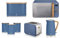 Swan Nordic Blue Jug Kettle, 2 Slice Toaster, 800W 20L Microwave, Bread Bin and Canisters. Scandinavian Inspired Design Matching Kitchen Set of 7 in Blue with Wood Effect Accents