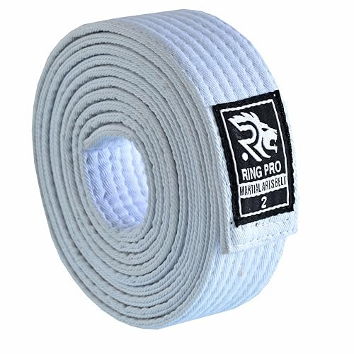 RING PRO Karate Belt Polycotton Martial Arts Belt for Karate Taekwondo Judo Aikido Durable Kids and Adults Belt
