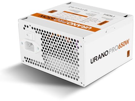 NOX Xtreme Products URANO Pro 650 W White 80 Plus Bronze, Alimentation ATX avec Ventilateur Silencieux 120 mm PWM, Protection intégrale (OVP, UVP, OPP, SCP, OTP), PFC Actif, câbles Plats, Blanc