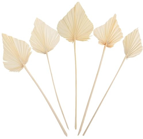 SHINEOFI 5 Piezas de Hojas de Abanico de Palma Seca para Decoración de Hogar y Bodas, Arreglo Floral Natural para Fiestas, Salas y Exhibiciones, Decoración Hojas Secas