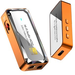 Pisendra DAC USB C Amplificador de Auriculares HiFi CS43198, Naranja