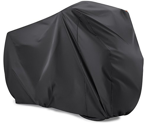 Maveek Housse de protection pour vélo en nylon 190T étanche, anti-poussière, résistant aux intempéries, avec protection UV, Pour vélo de montagne et de route, sangles réglables, 2 Bike - Black