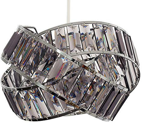 MiniSun | Modern Polished Chrome Intertwined Rings Design Ceiling Light Shade | Pendant Lights, Home Décor & Improvement Essential