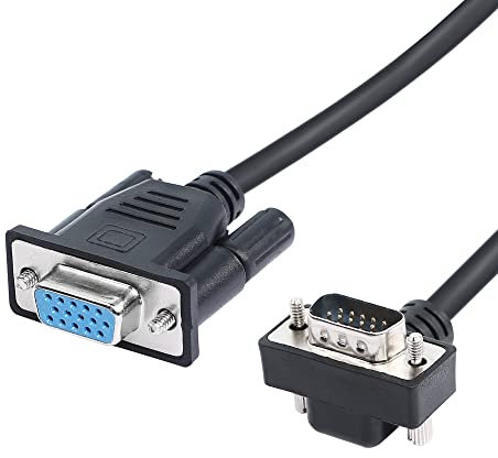 RIIEYOCA VGA Kabel,90 Grad VGA Stecker auf VGA Buchse Kabel 0,5 m,15-polig, Full HD 1080P(Up)